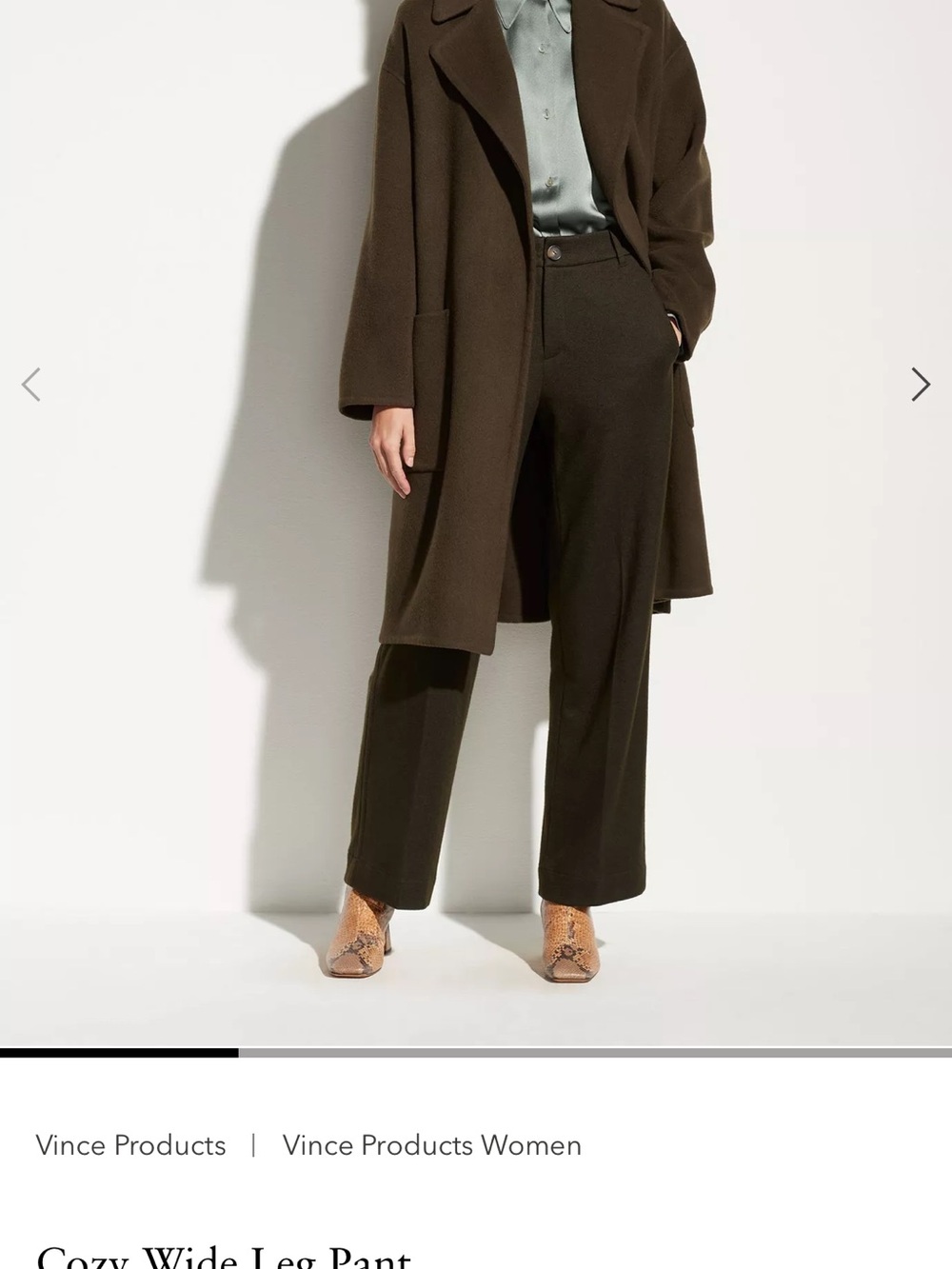 Vince Olive Green Wide Leg Pants - Picture 7 of 9